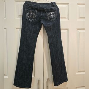 Vintage Lowrise Flare Jeans Size 5 with Blinged Pockets
